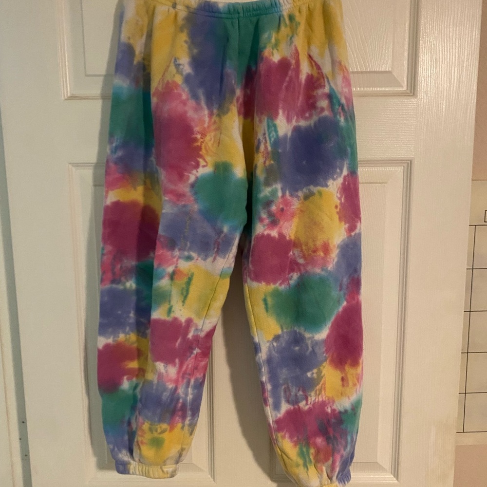 Spiritual Gangster Multicolor Tie-Dye womens sweatpants medium